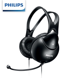 Philips 飛利浦頭戴式電腦耳機麥克風 SHM1900-黑