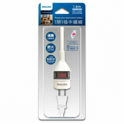 【PHILIPS 飛利浦】新安規 過載防護型 中繼線 SPB1501A/96 (1.8米) 白色
